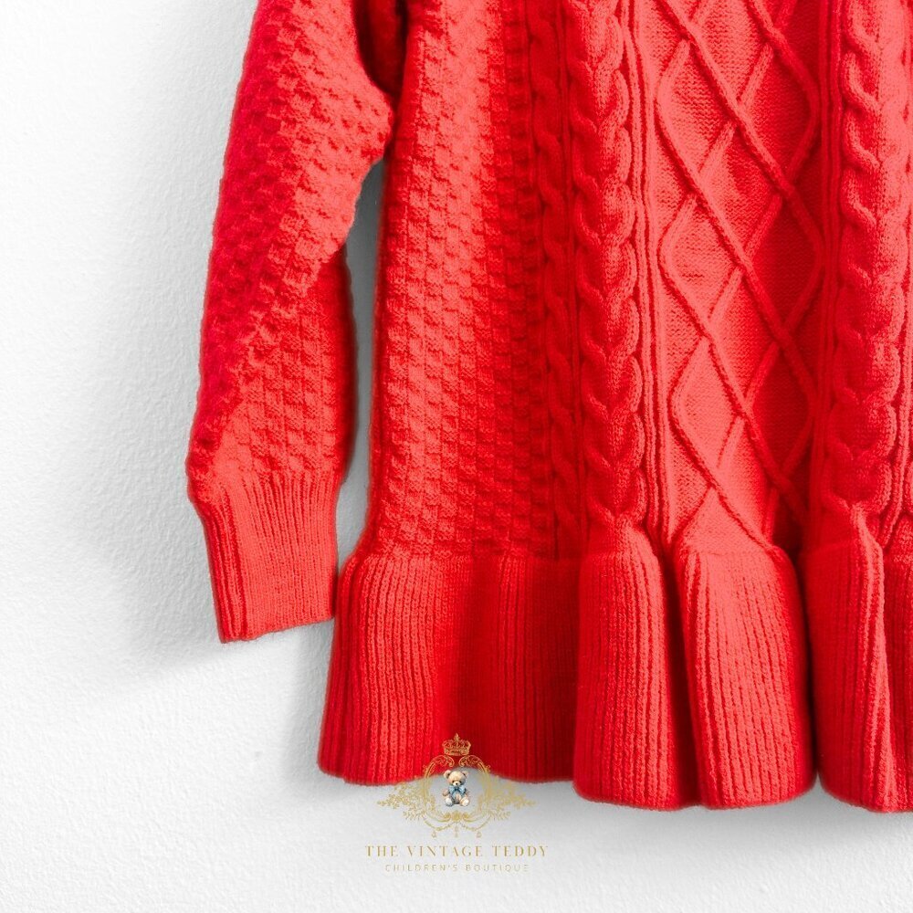 NWT Pretty Girls Knit Sweater Dress Long Sleeve Knitted Christmas Red 5T-6T - Picture 5 of 5